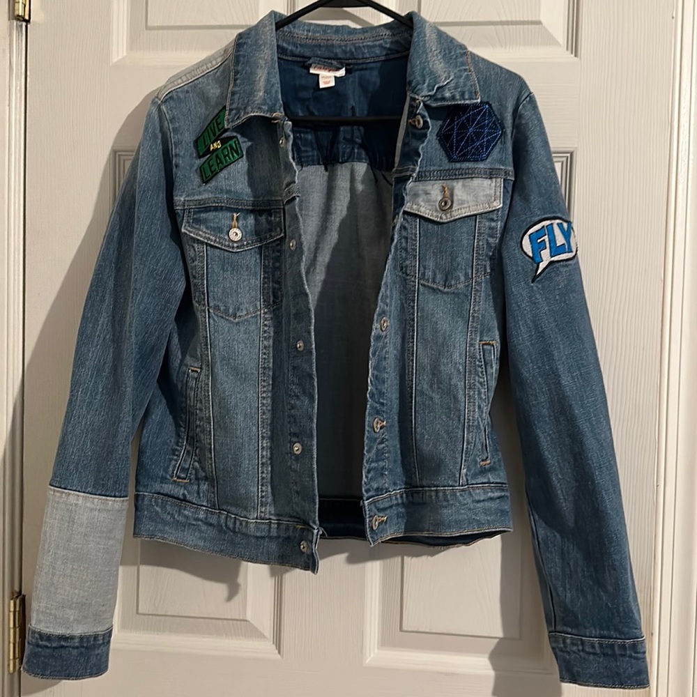Cat And Jack Patch Work Denim Jacket - image 1